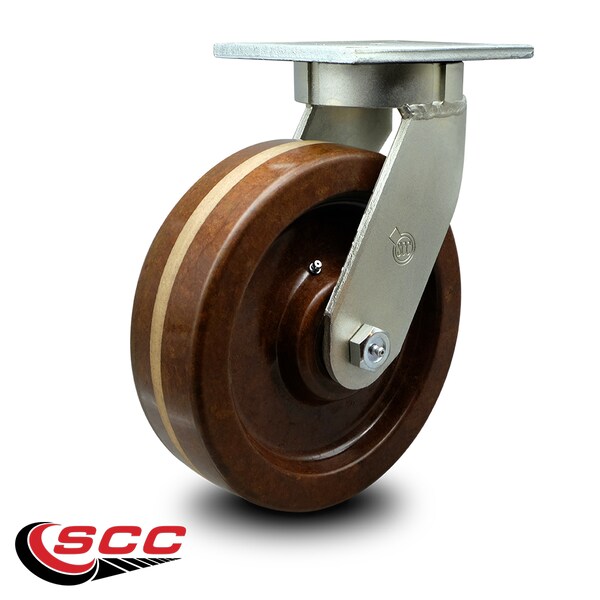 12 Inch Extra Heavy Duty High Temp Phenolic Wheel Swivel Top Plate Caster SCC